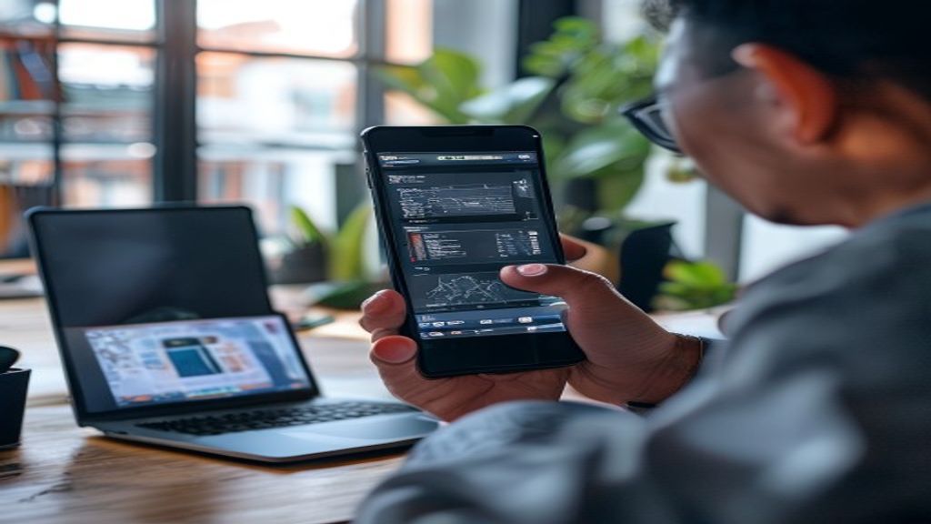 Tampilan aplikasi keamanan Android dengan pemindai virus, perlindungan data, dan fitur pemantauan real-time