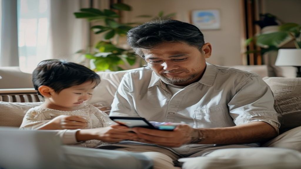 Tampilan antarmuka aplikasi parental control memantau aktivitas anak di smartphone dengan fitur blokir konten.
