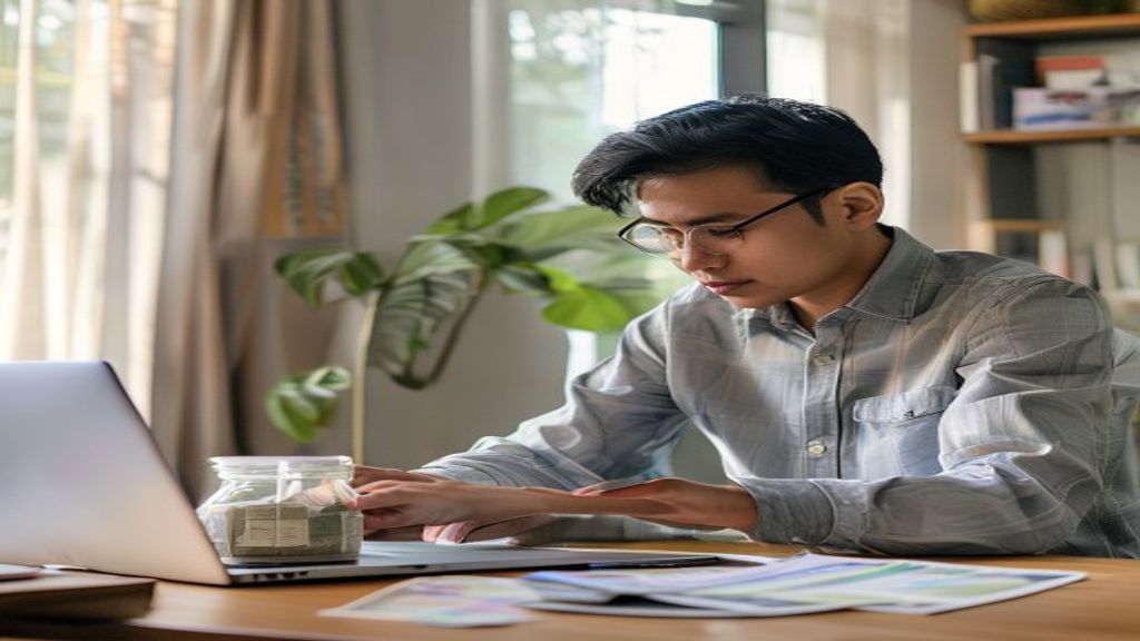 Ilustrasi langkah menabung efektif dengan tips praktis agar dana terkumpul cepat dan terencana